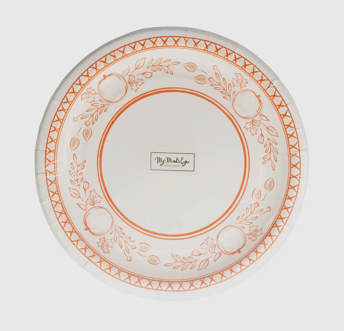 Falloween Pumpkin Round Dessert 8" Paper Plate