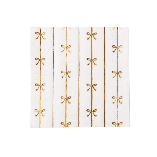 GOLD SIGNATURE BOW LARGE NAPKINS