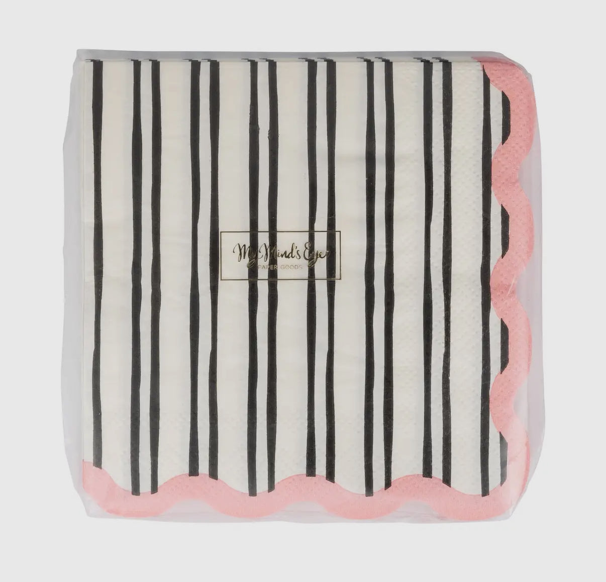 White & Black Striped Cocktail Napkin