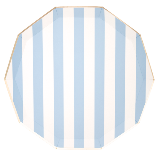 SKY BLUE SIGNATURE CABANA STRIPE PLATES