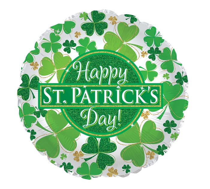 18” Clover Happy St. Patrick’s Day Balloon