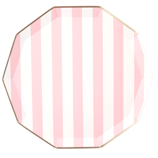 PETAL PINK SIGNATURE CABANA STRIPE PLATES