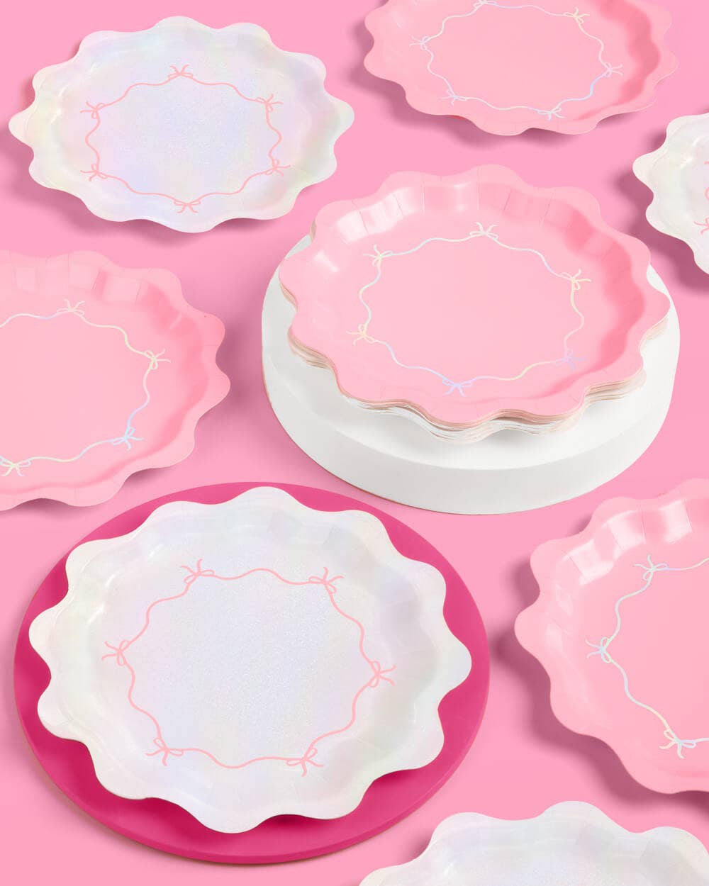 Tying the Knot Plates - 24 paper plates, Bow, Coquette, Bday