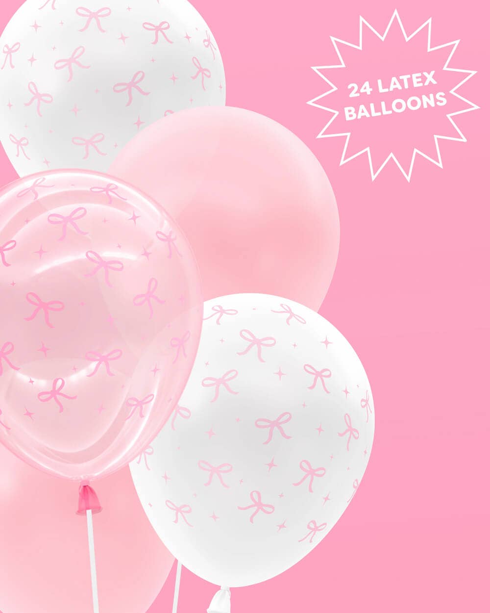 Pink Bow Latex Balloons, Balloon Arch, Bachelorette, Birthday