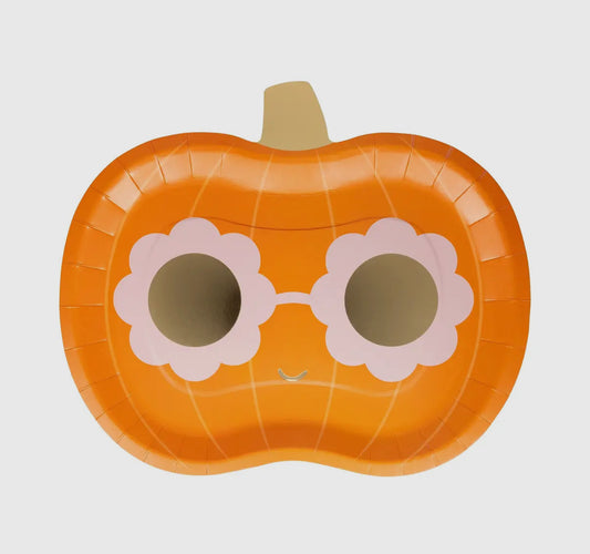 Groovy Pumpkin Shaped Paper Plate