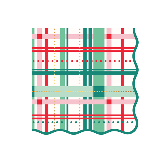 CHRISTMAS PLAID LARGE NAPKINS