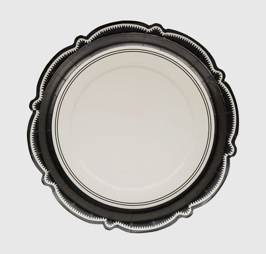 Black Bracket Edge Paper Plate