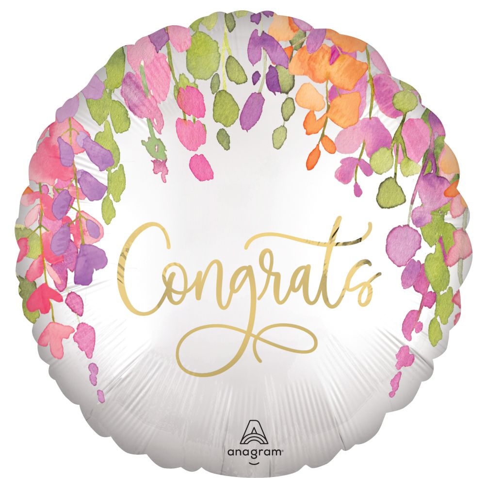 18" Congrats Floral Balloon