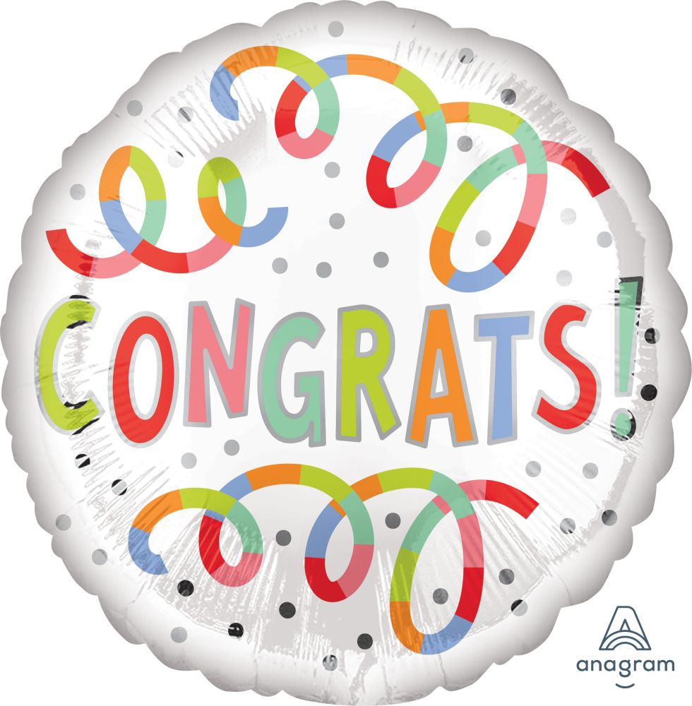 18" Congrats Swirls Balloon