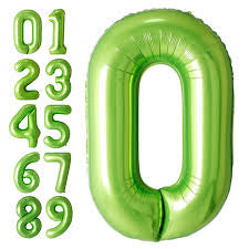 Lime Green Number Foil Balloon with Helium
