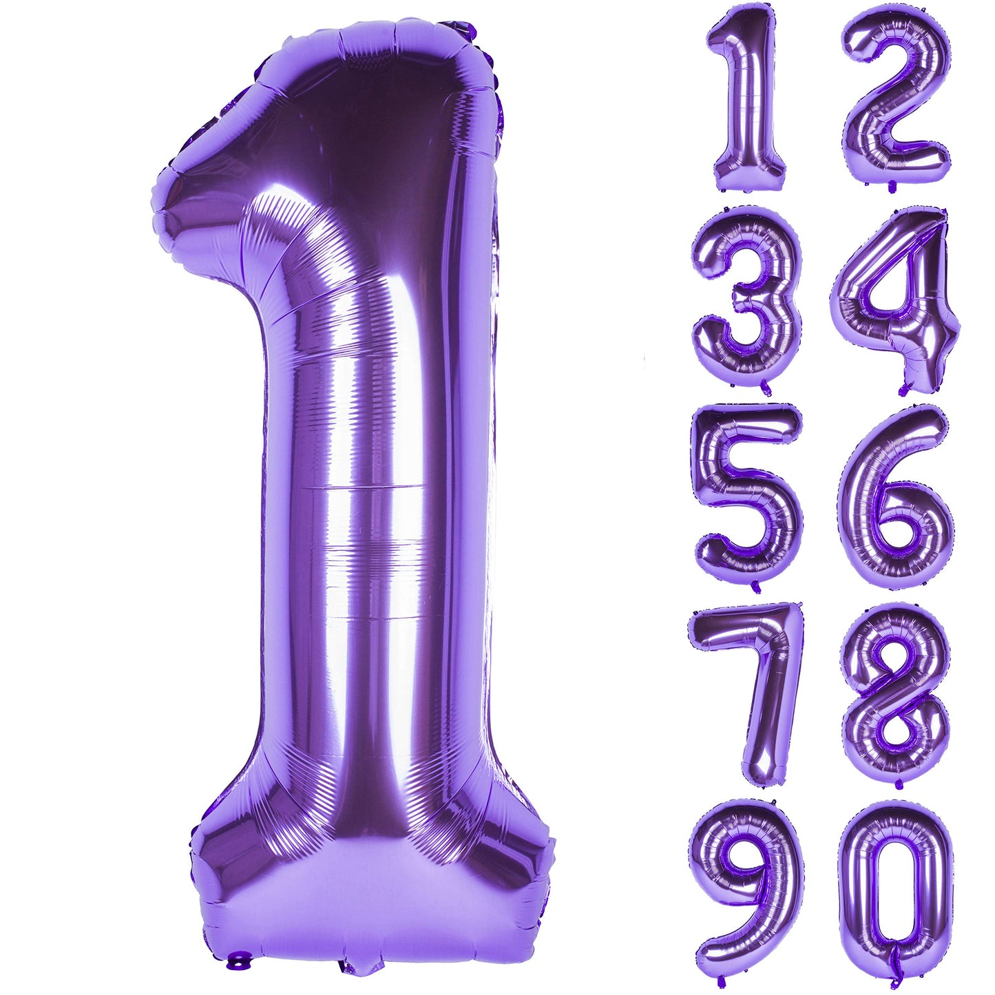 Lilac Number Foil Balloon with Helium