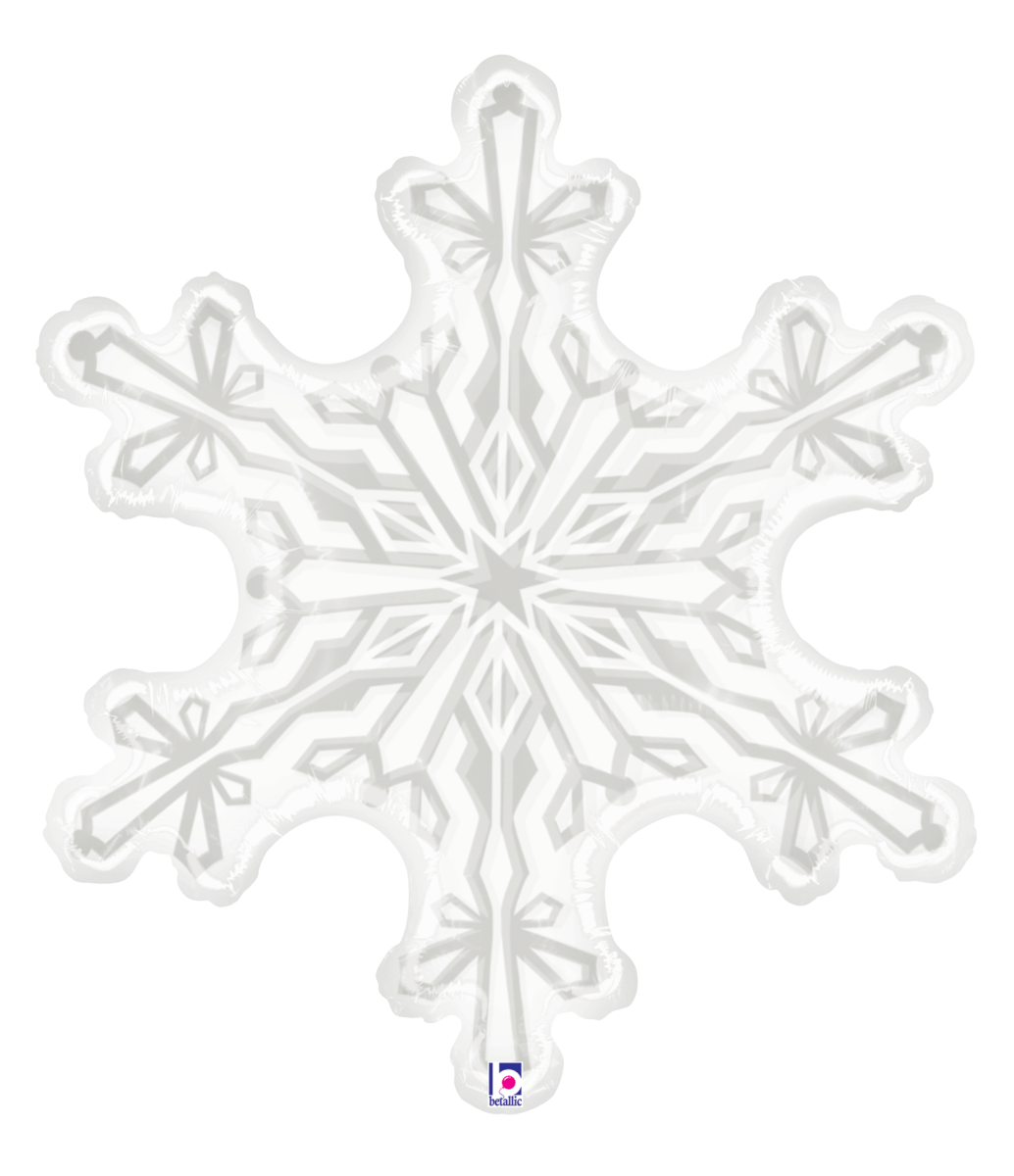 Clear Snow Flake SuperShape Foil Balloon
