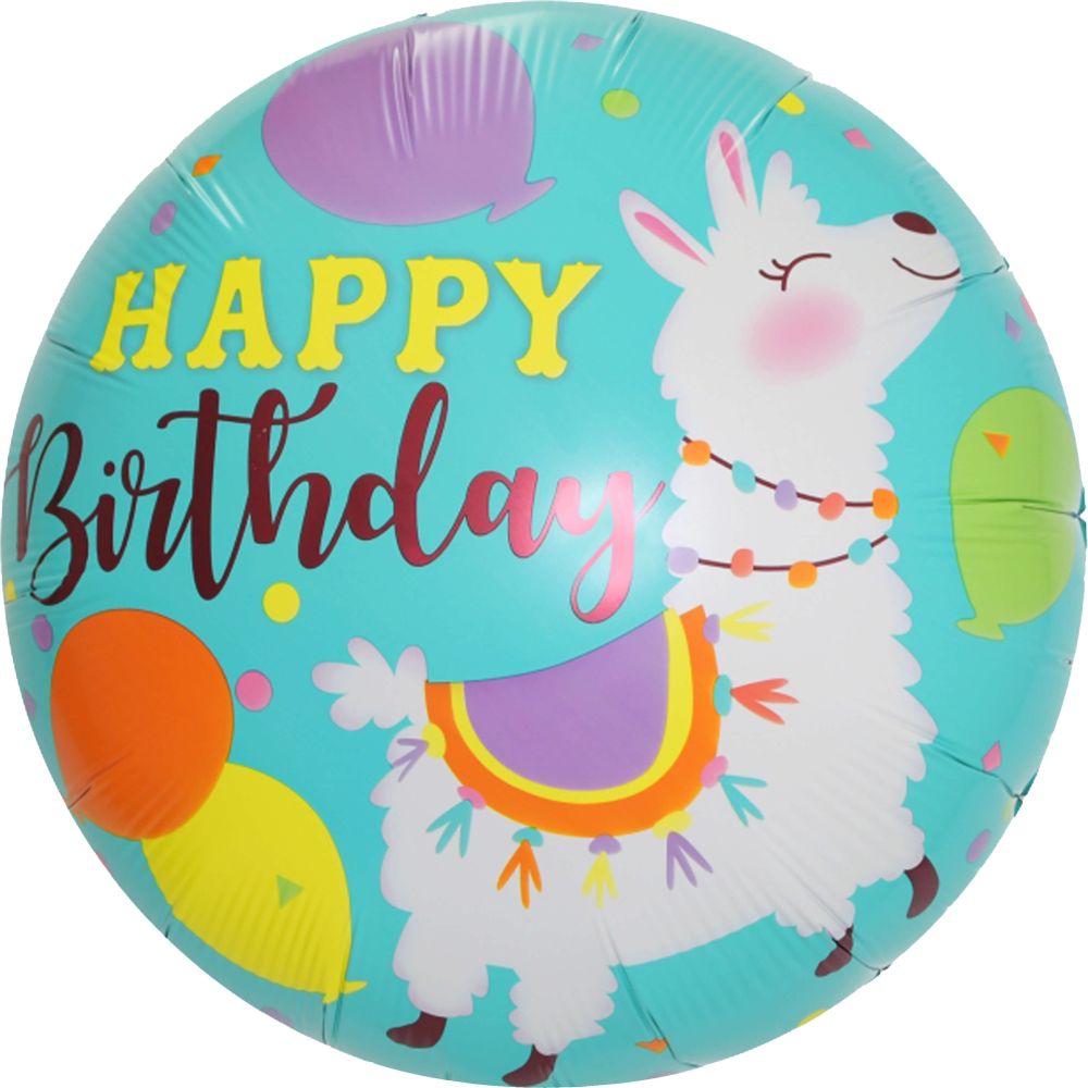 Happy Birthday Llama Standard Foil Balloon