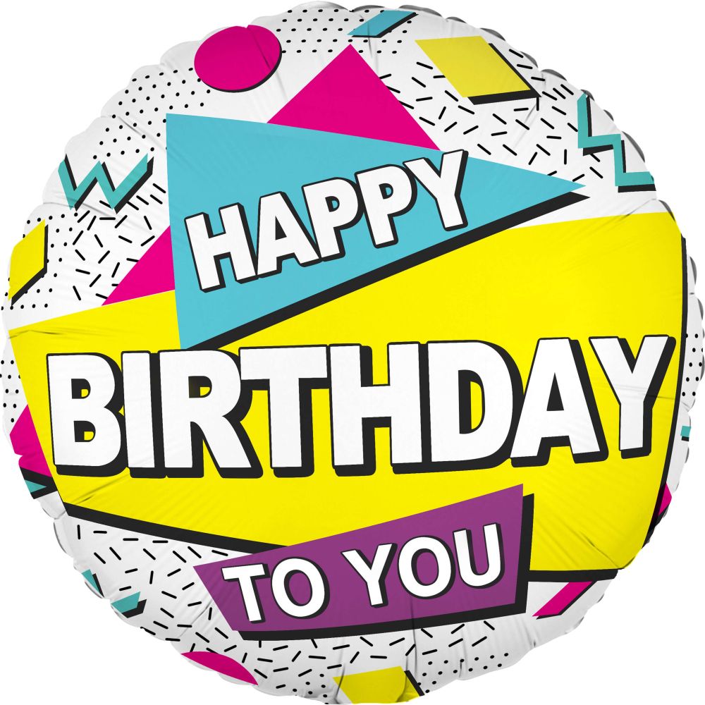 Happy Birthday To You 90s Retro Standard Foil Balloon