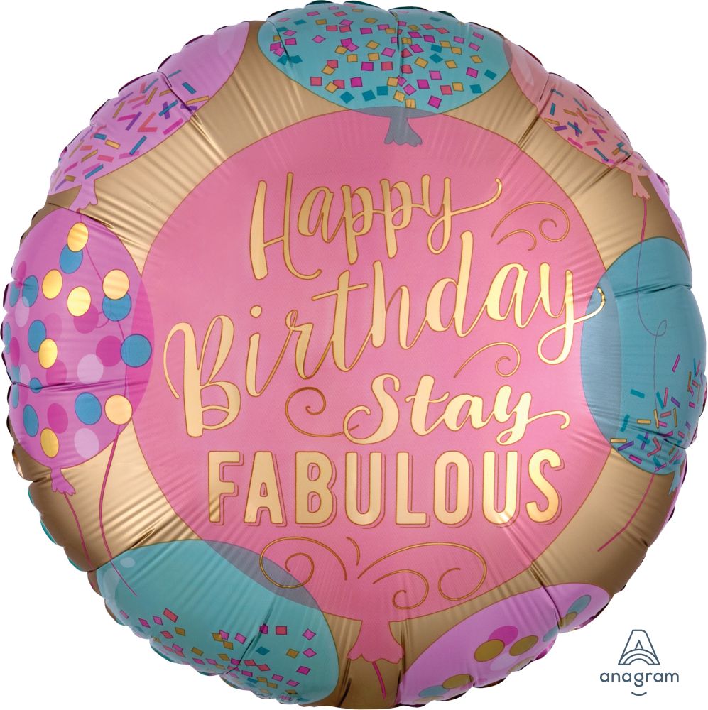 Happy Birthday Stay Fabulous Standard Foil Balloon