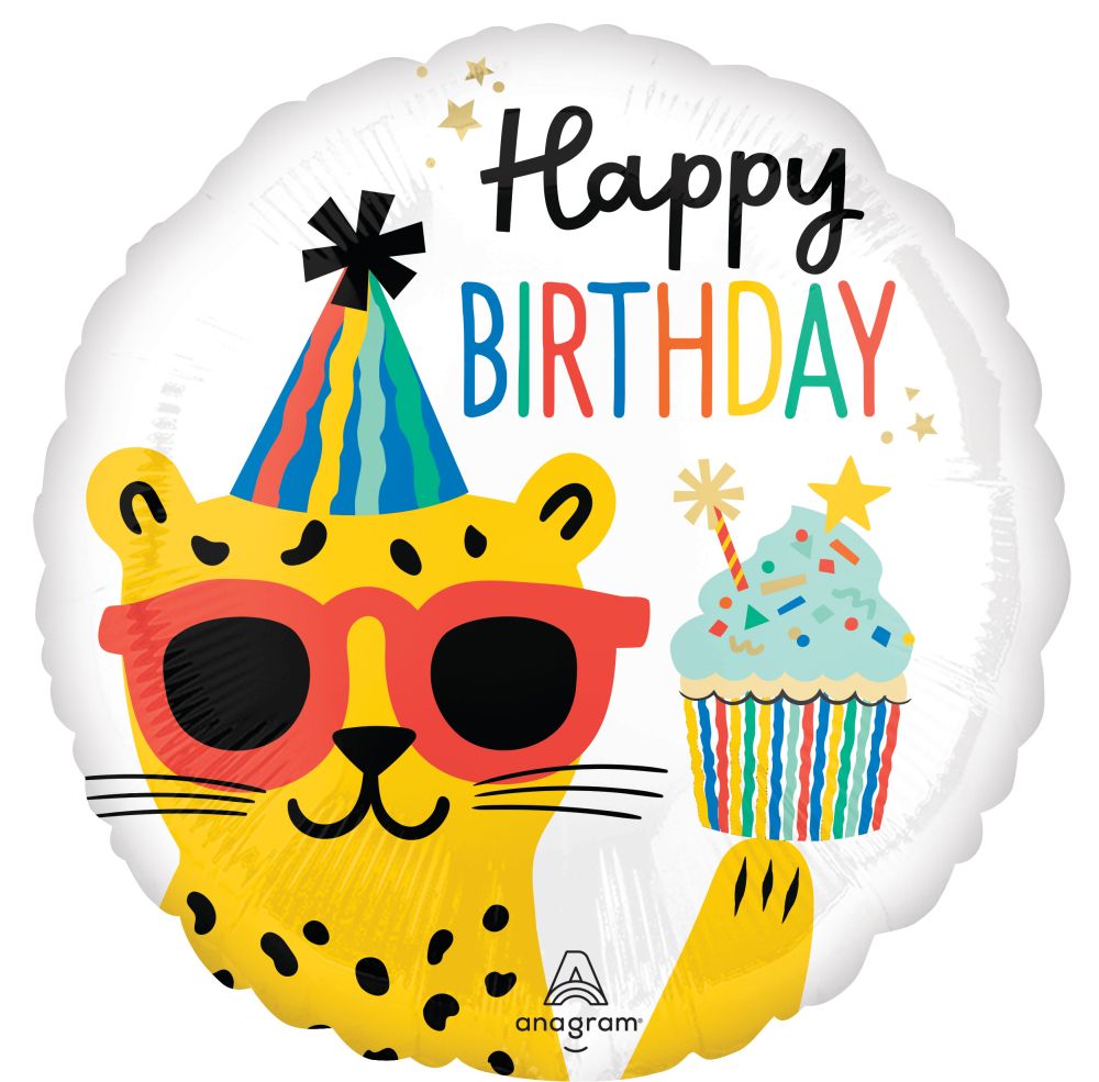 Happy Birthday Party Animal Standard Foil Balloon