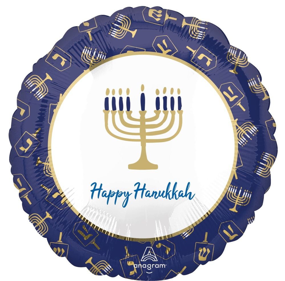Happy Hanukkah Elegant Metals Standard Foil Balloon