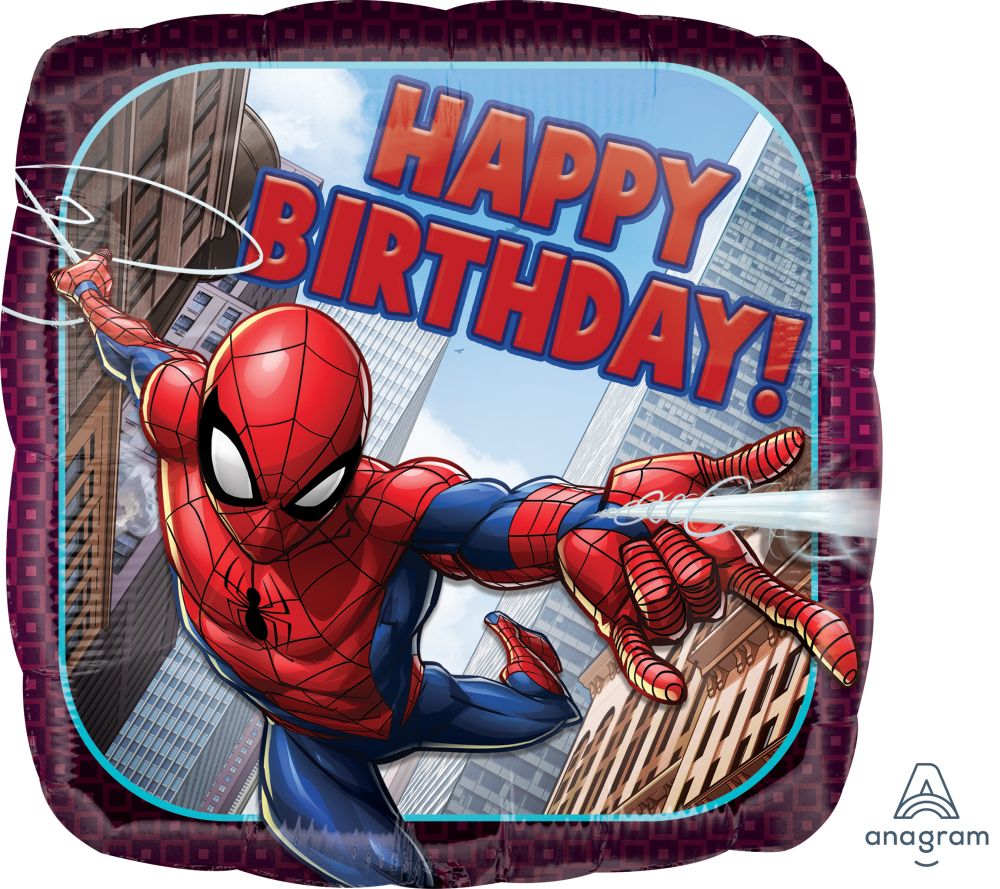 Happy Birthday Spider Man Standard Foil Balloon