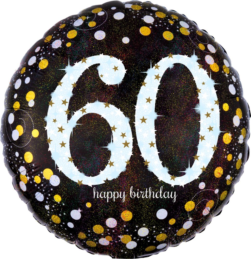 Happy Birthday 60 Holographic Standard Foil Balloon