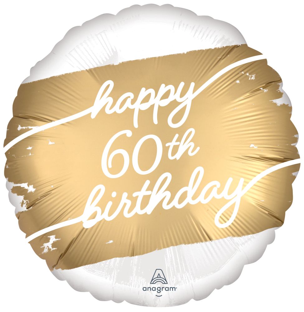 Happy Birthday 60th Golden Standard Foil Balloon