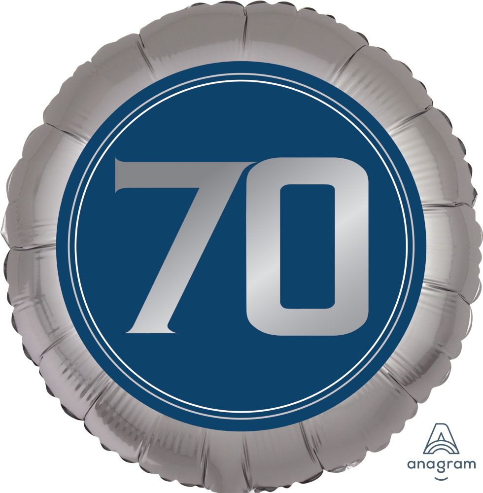Birthday Milestone 70 Satin Man Standard Foil Balloon