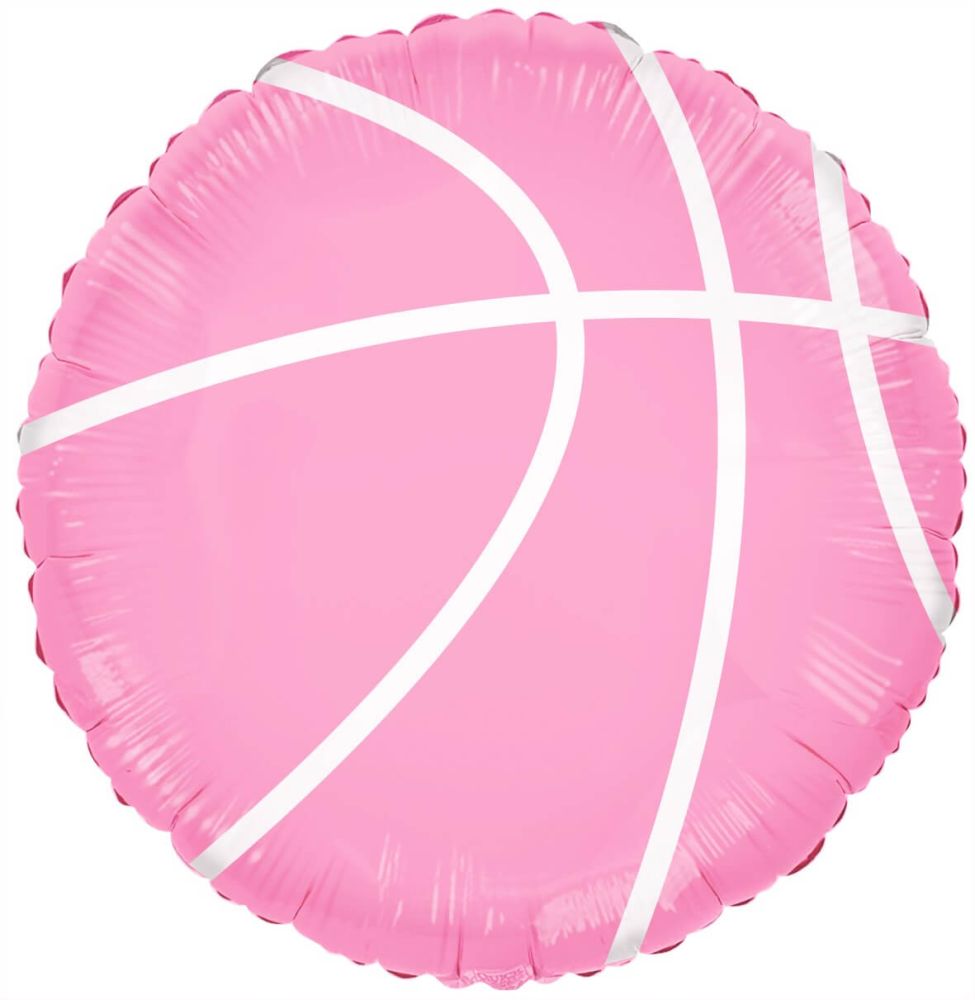 Basketball Ball Pink Standard Foil Balloon