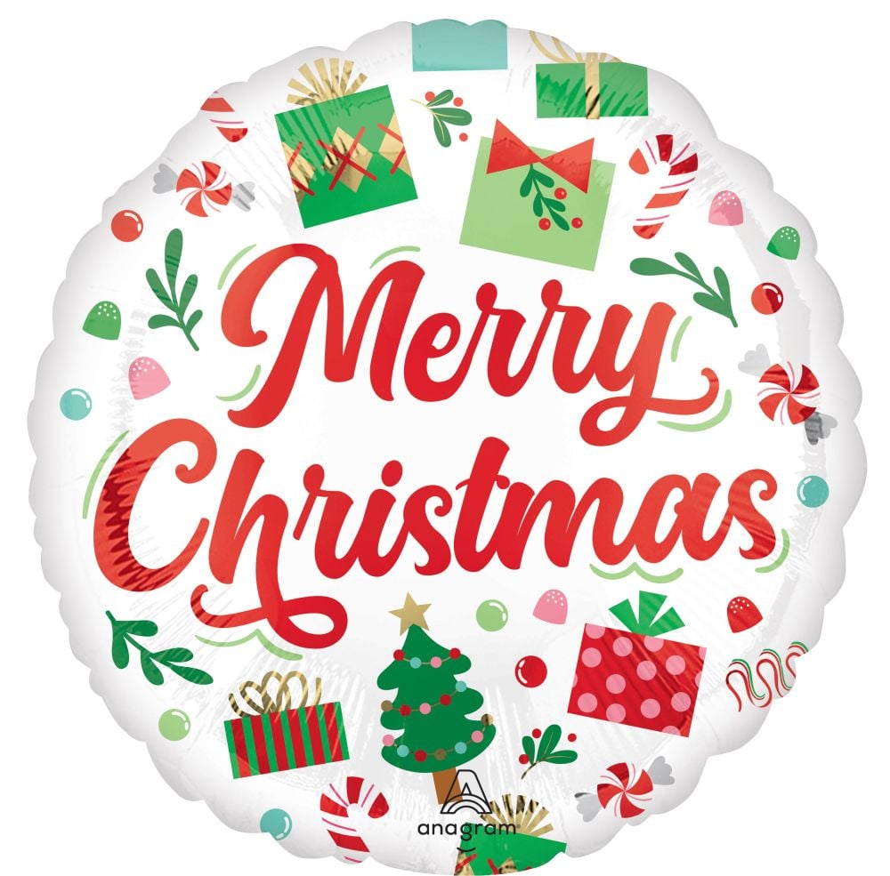 Merry Christmas Presents, Standard Foil Balloon