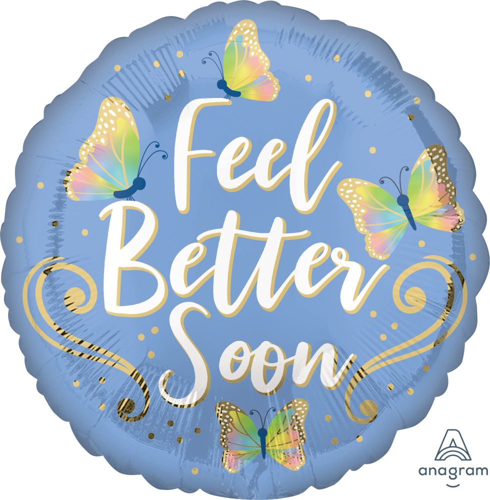 Feel Better Soon Butterflies Standard Foil Balloon