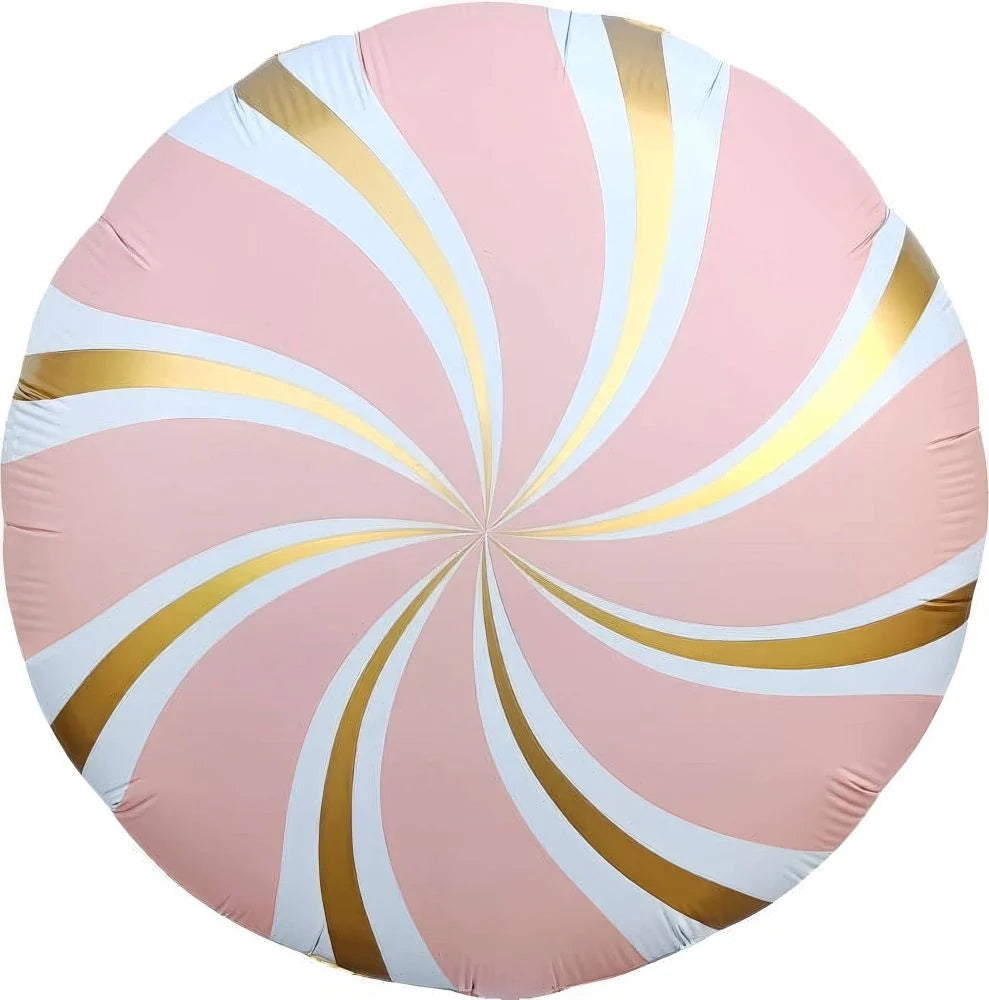 Candy Swirl Pastel Pink, Standard Foil Balloon