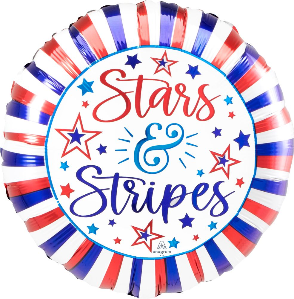 Patriotic Hooray Stars & Stripes USA, Standard Foil Balloon