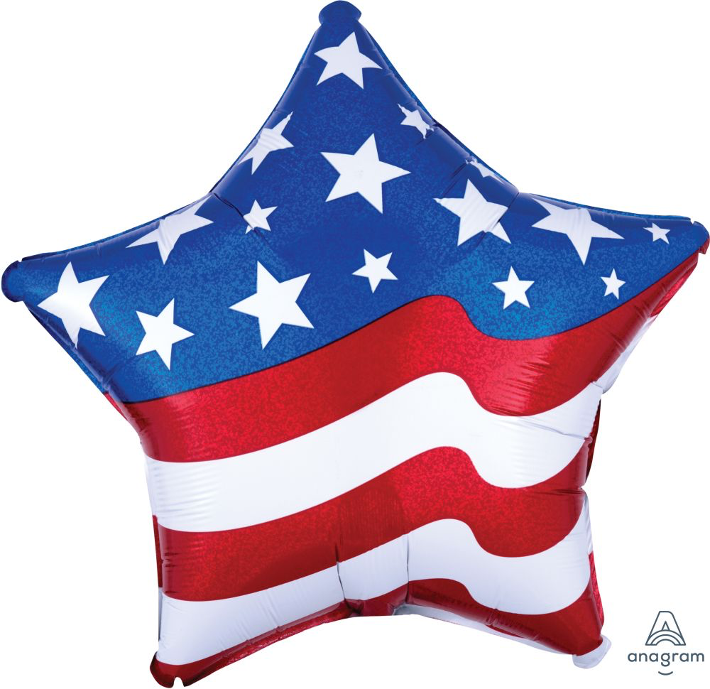 Patriotic Star USA, Standard Foil Balloon