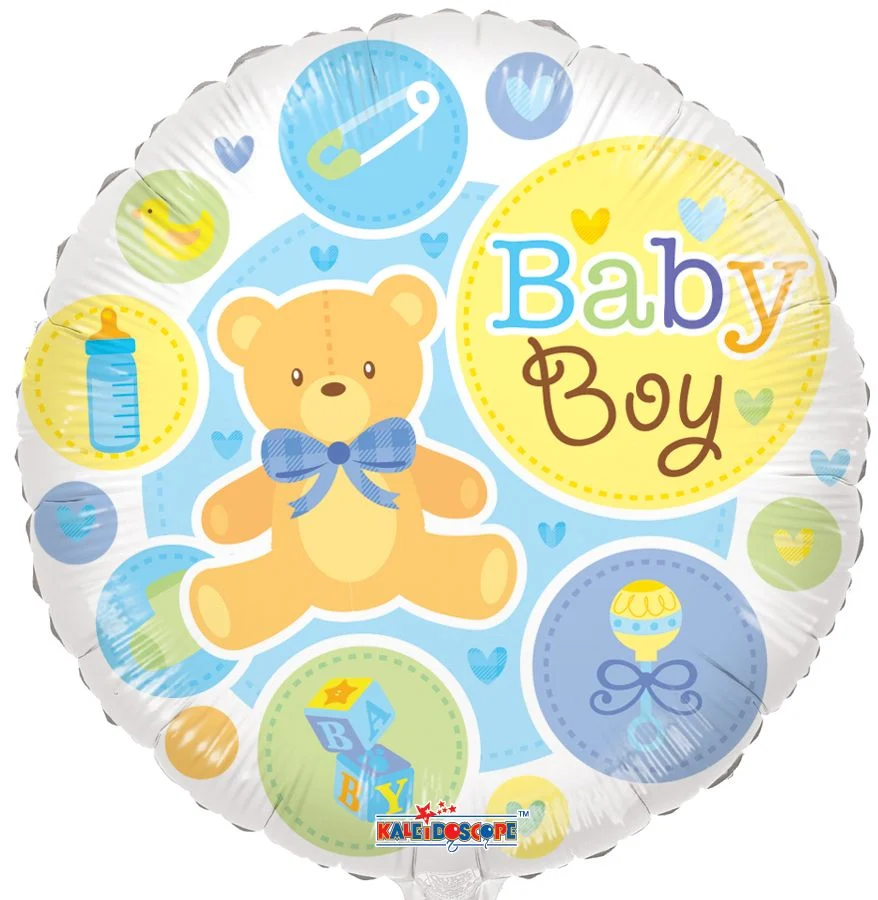 Baby Boy Teddy Bear Standard Foil Balloon