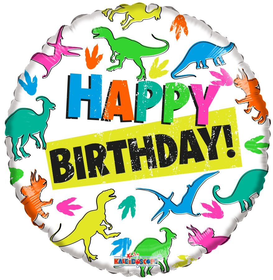 Happy Birthday Dinosaurs Standard Balloon