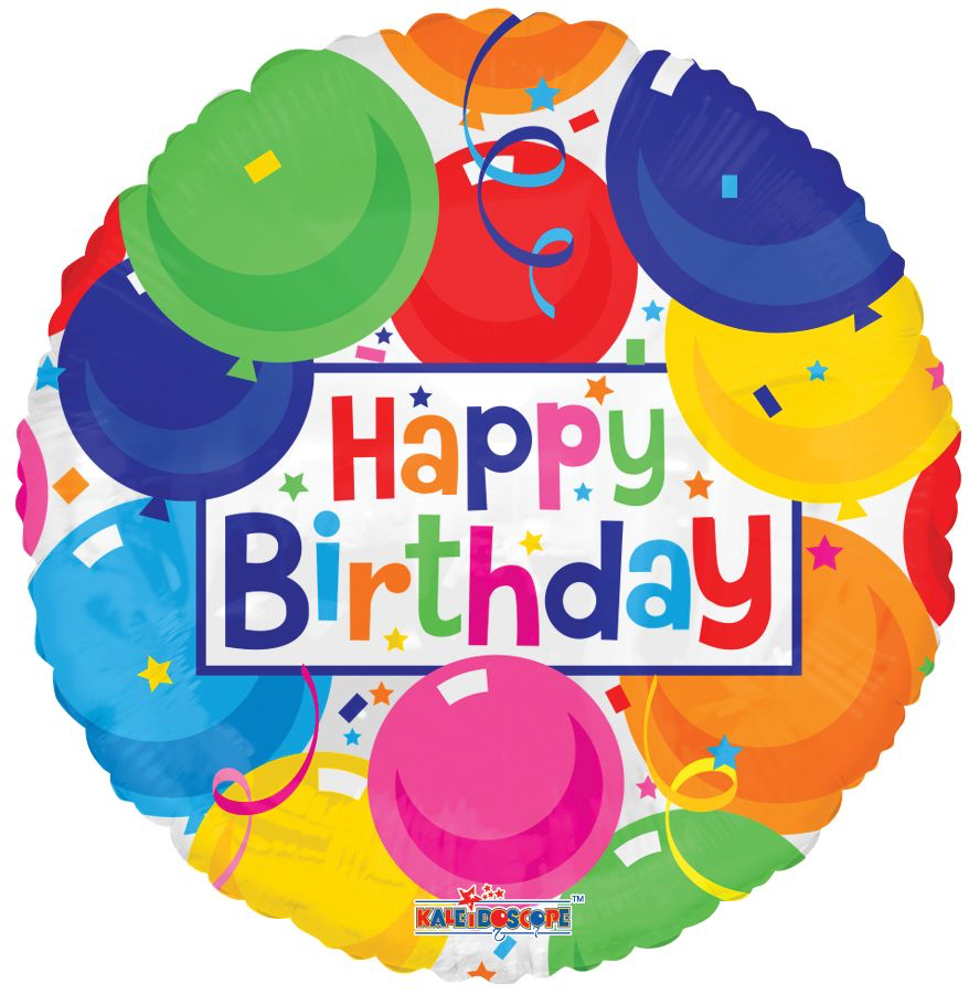 Happy Birthday Balloons Full Color Standard Balloon