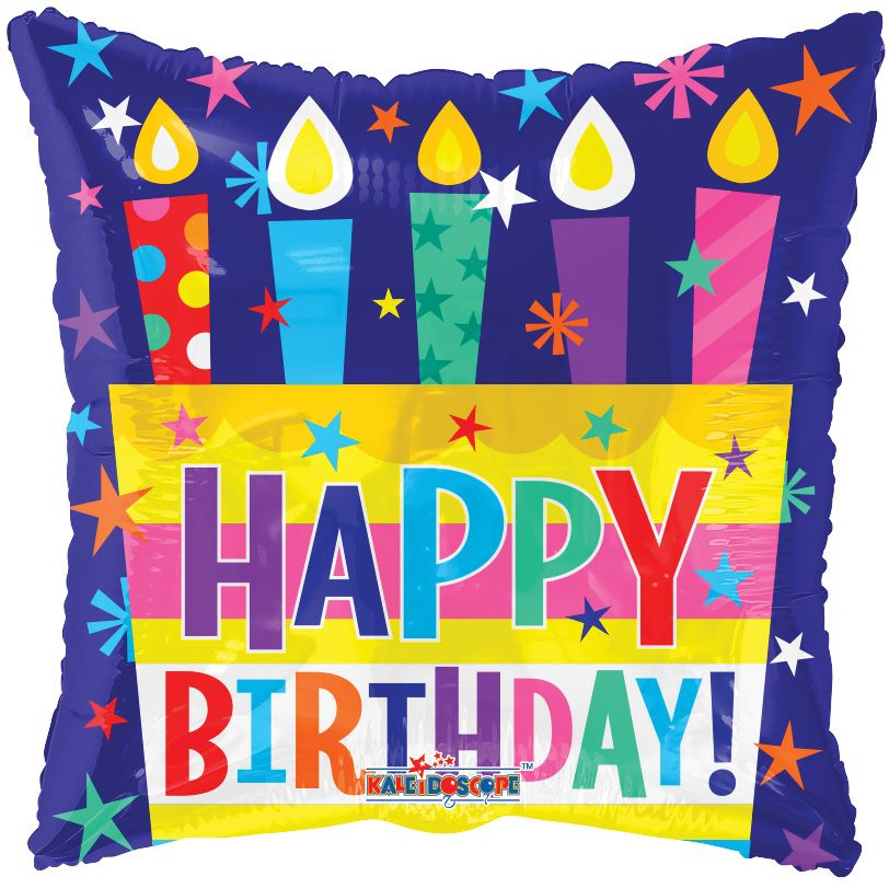 Happy Birthday Cake Square Foil Balloon