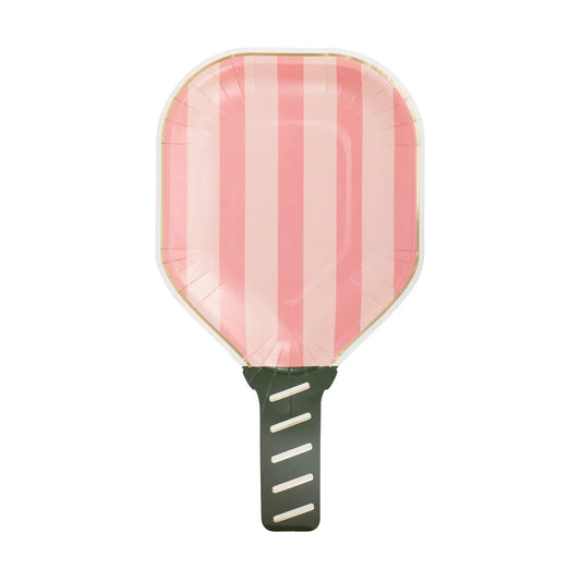 Pink Paddle Shaped Paper Plate