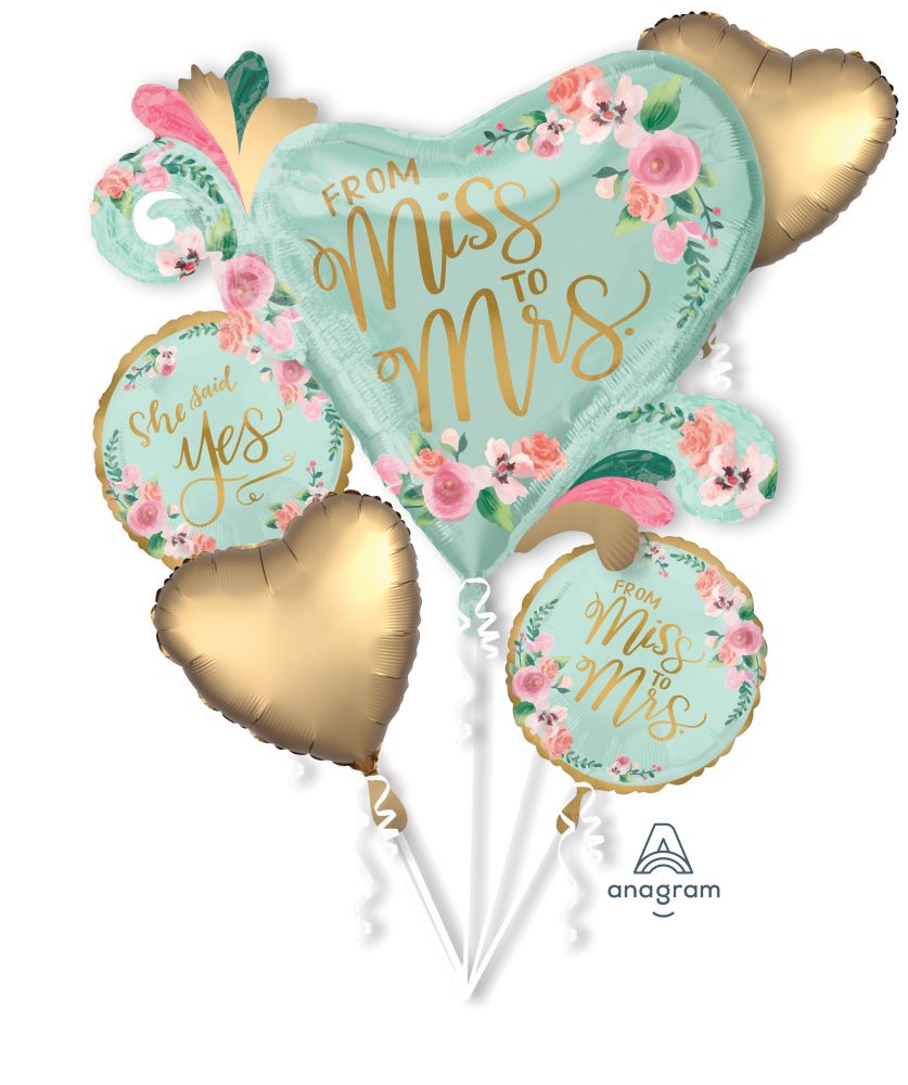 Miss to Mrs Balloon Bouquet (Helium)