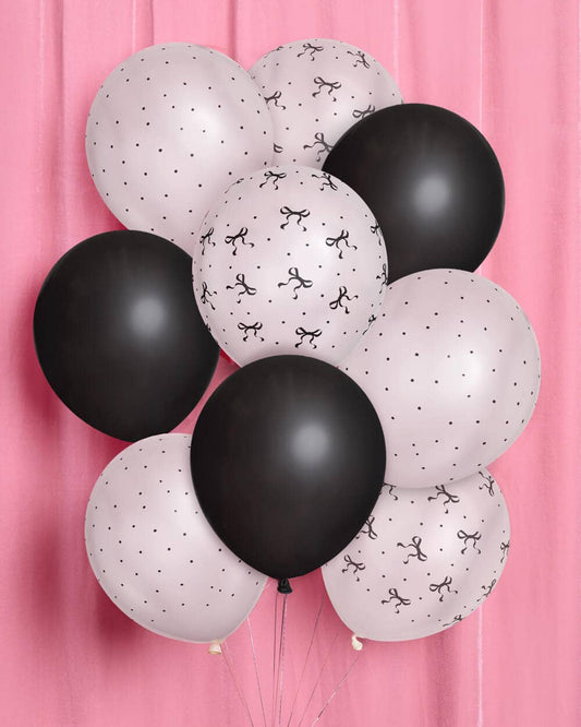 Little Black Bow Pack - 24 latex balloons, Martini, Coquette, NYE