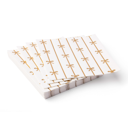 GOLD SIGNATURE BOW LARGE NAPKINS