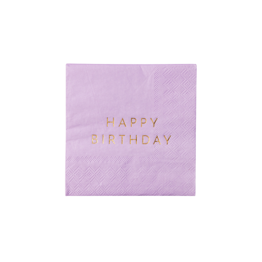 LILAC HAPPY BIRTHDAY COCKTAIL NAPKINS