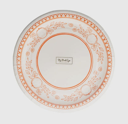 Falloween Pumpkin Round Dessert 8" Paper Plate