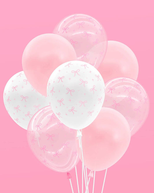 Pink Bow Latex Balloons, Balloon Arch, Bachelorette, Birthday