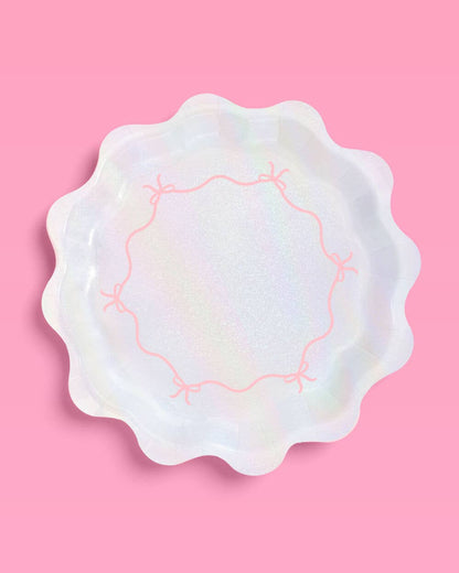 Tying the Knot Plates - 24 paper plates, Bow, Coquette, Bday