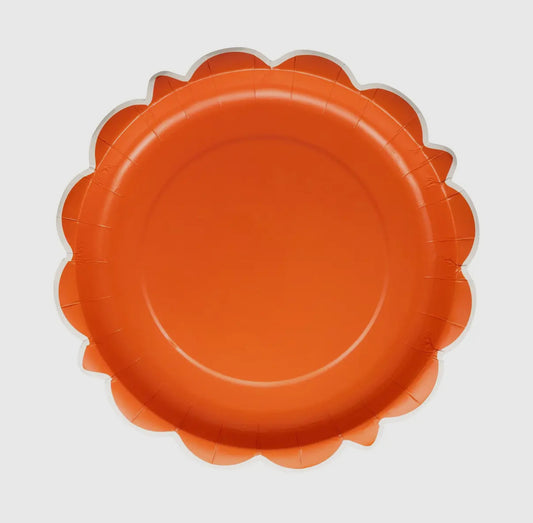 Falloween Rust Scalloped Round 10" Paper Plate