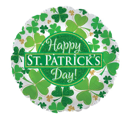 18” Clover Happy St. Patrick’s Day Balloon