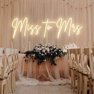Miss to Mrs Bridal Collection Neon Sign Rental
