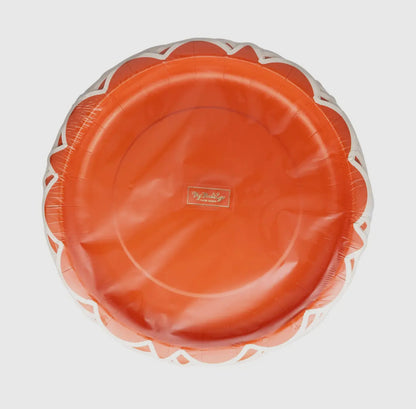 Falloween Rust Scalloped Round 10" Paper Plate