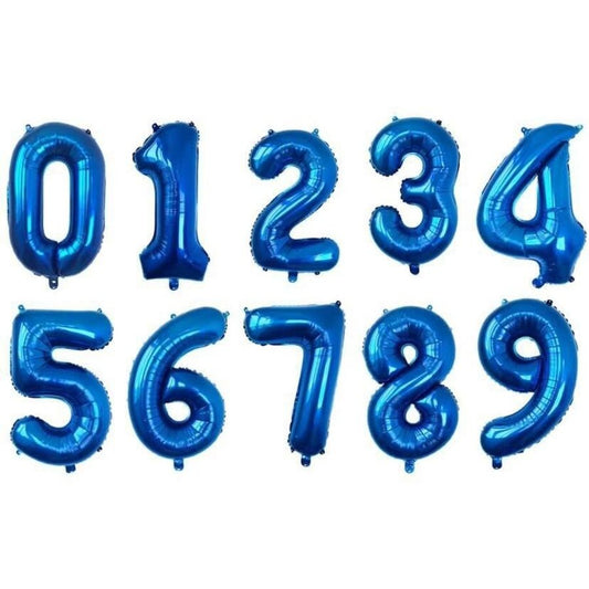 Royal Blue Number Foil Balloon with Helium