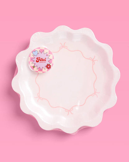 Tying the Knot Plates - 24 paper plates, Bow, Coquette, Bday