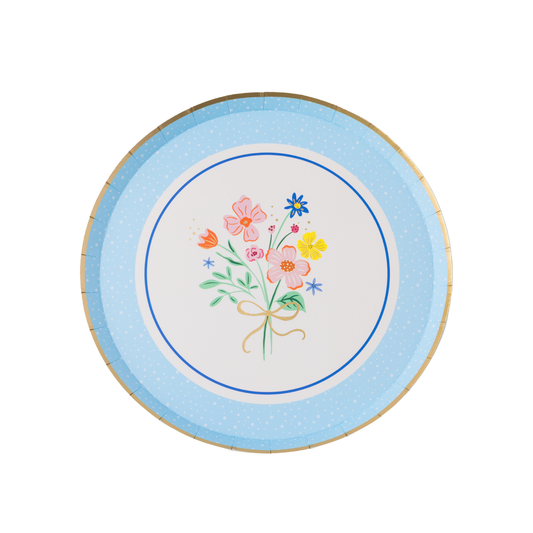 SPRING BOUQUET FLORAL DESSERT PLATES